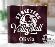 Load image into Gallery viewer, Streeters Volleyball Sublimation Tumbler, Add Name and Number For Free 20 oz. Skinny Tumbler

