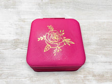 Load image into Gallery viewer, Personalized Travel Jewelry Box With Zipper, Faux Leather
