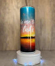 Load image into Gallery viewer, Take Me To The Lake Sunset Tumbler or Water Bottle
