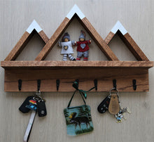 Load image into Gallery viewer, Mountain Coat Rack with Shelf, Key Rack, Wedding Gift, Housewarming Gift
