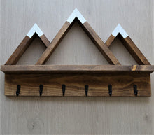 Load image into Gallery viewer, Mountain Coat Rack with Shelf, Key Rack, Wedding Gift, Housewarming Gift
