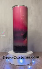 Load and play video in Gallery viewer, Pink Tumbler With Unicorn Silhouette, Add Name For Free, 20 oz. Skinny Tumbler
