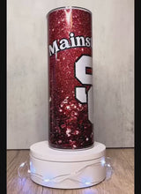 Load and play video in Gallery viewer, SC Mainstreeters Faux Glitter Sublimation Tumbler, 20 oz. Skinny Tumbler
