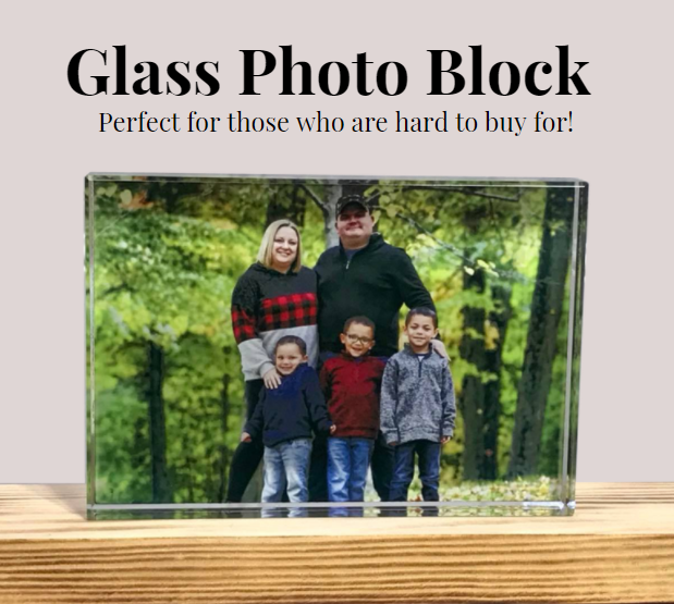 3D Glass Photo Block With Gift Box