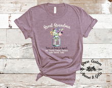 Load image into Gallery viewer, Personalized Great Grandma Floral T-Shirt, Change to Grandma or Any Name!  Mother&#39;s Day Gift
