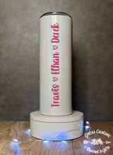 Load image into Gallery viewer, Personalized MAMA 20 oz. Skinny Tumbler With Child Names
