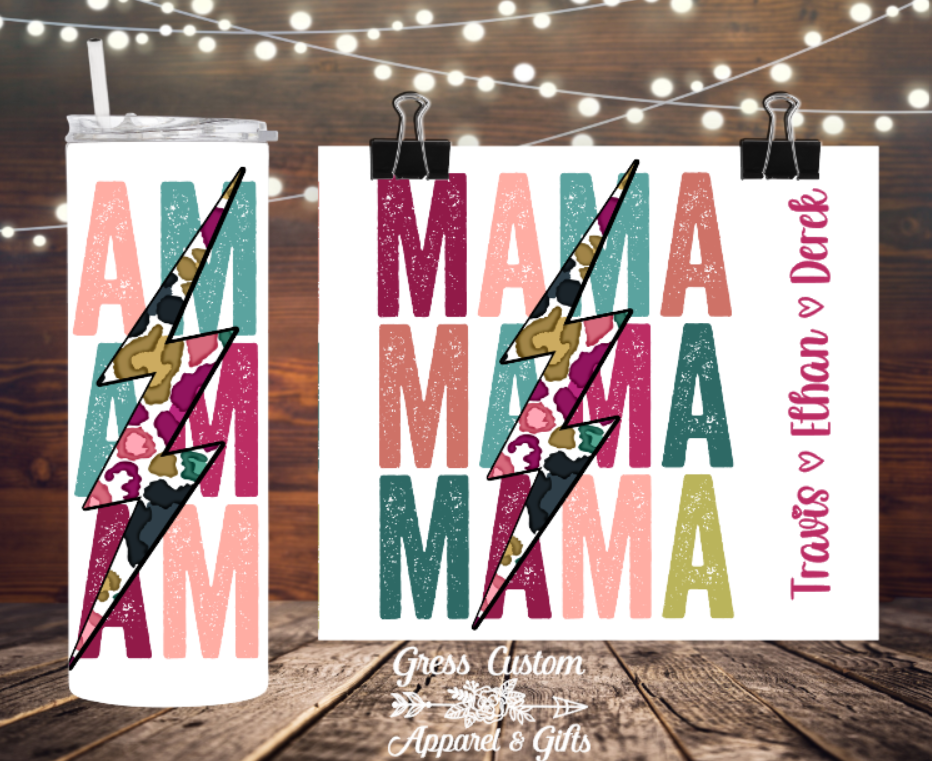 Personalized MAMA 20 oz. Skinny Tumbler With Child Names