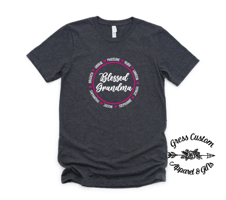 Personalized Grandma T-Shirt With Names