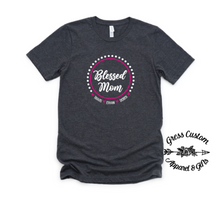 Load image into Gallery viewer, Personalized Blessed Mom T-Shirt With Names
