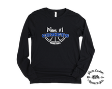 Load image into Gallery viewer, Comets Basketball Mom With Blue Glitter, Option To Add Jersey Number, Black (Adult)
