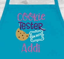 Load image into Gallery viewer, Personalized Girls Glitter Cookie Tester Apron With Name
