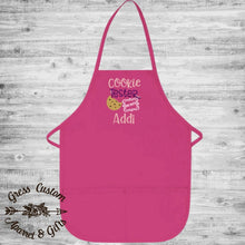 Load image into Gallery viewer, Personalized Girls Glitter Cookie Tester Apron With Name
