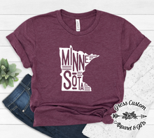 Load image into Gallery viewer, Minnesota T-Shirt in Rust, Heather Deep Teal, or Heather Maroon
