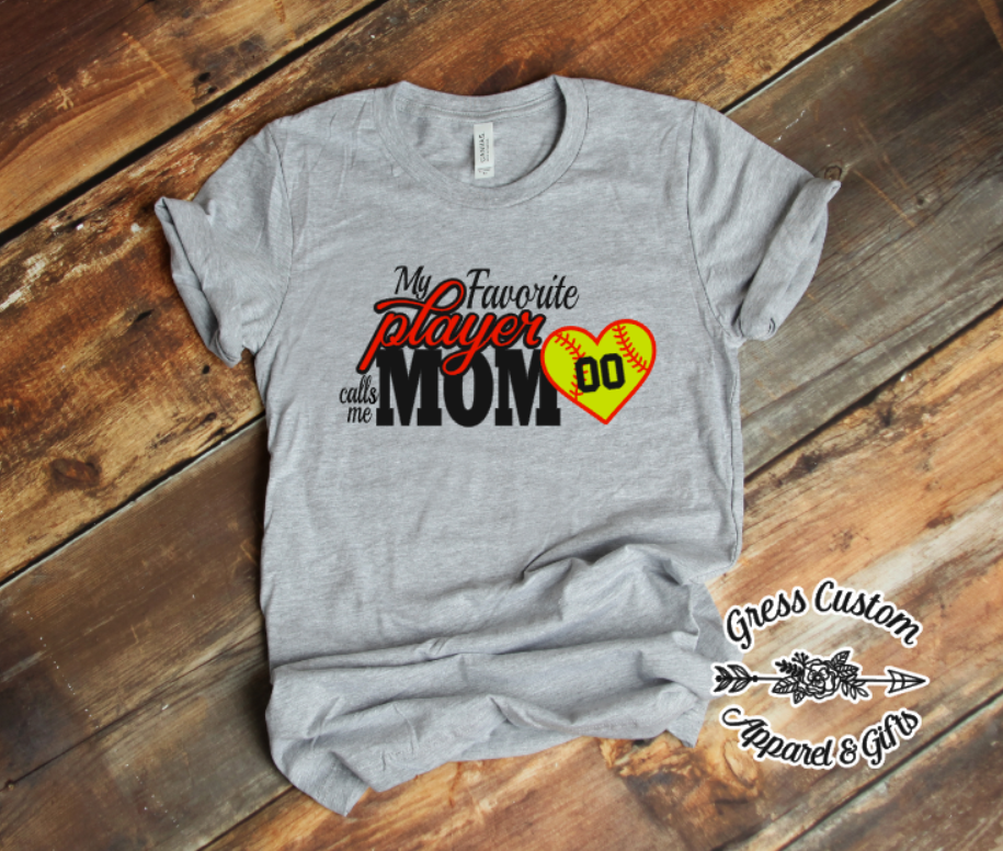 Custom Baseball Team and Player Number Sweatshirt for Mom