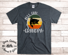 Load image into Gallery viewer, Reel Cool Grandpa Fishing T-Shirt, Navy or Dark Grey
