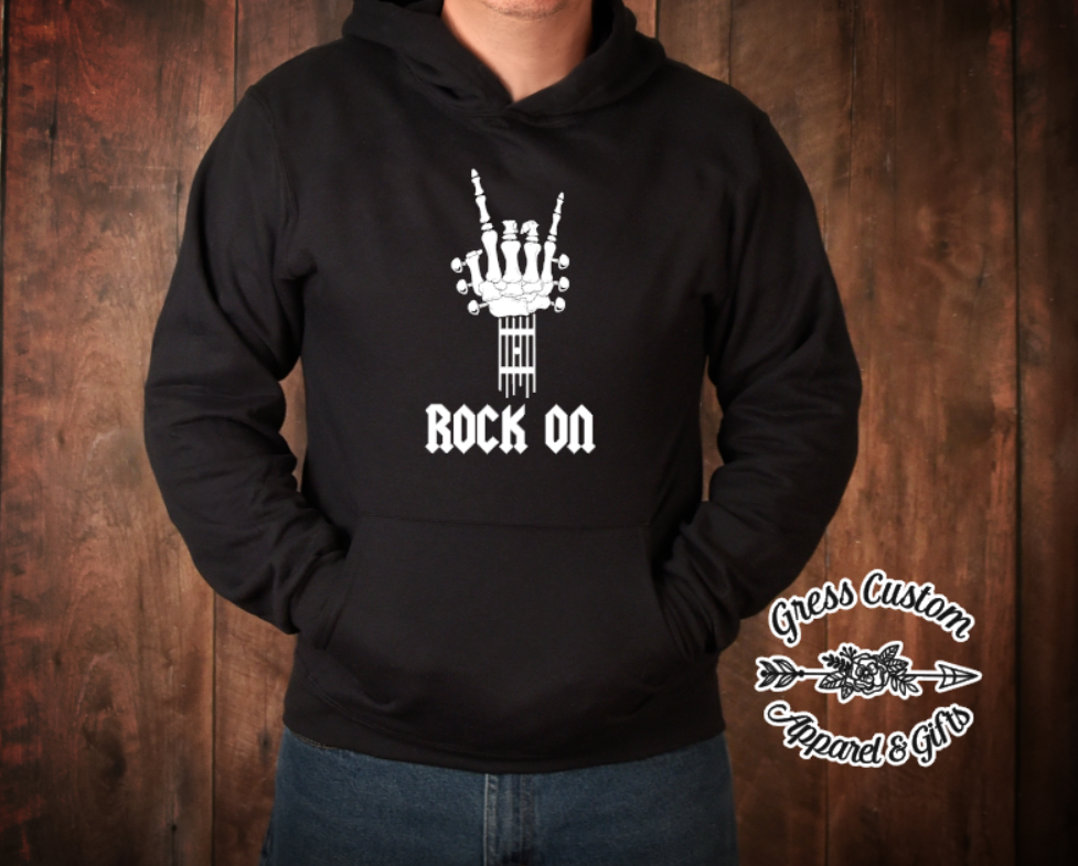 Rock And Roll T-Shirt or Hoodie Black (Youth and Adult)