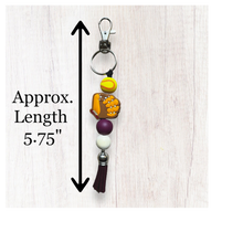 Load image into Gallery viewer, Beaded Baseball or Softball Keychain With Tassel - Customizable Colors
