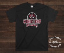 Load image into Gallery viewer, Streeters Wrestling T-Shirt or Hoodie, Dark Grey or Black (Youth and Adult)
