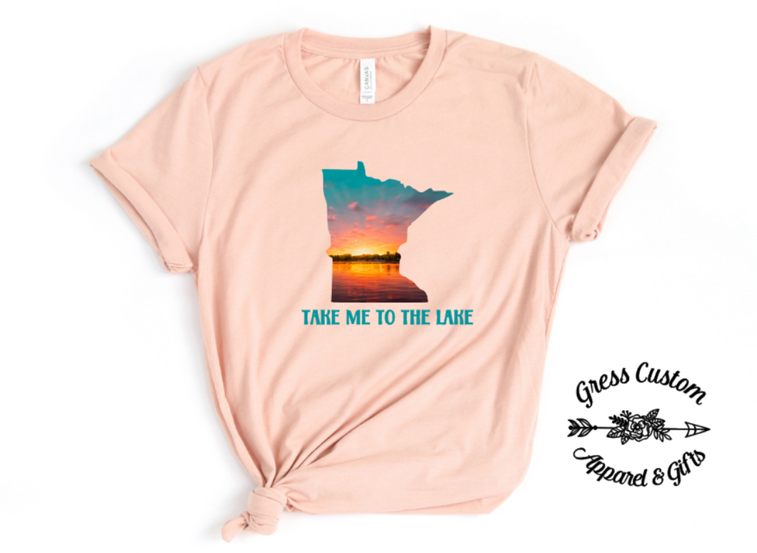 Take Me To The Lake Minnesota Sunset T-Shirt