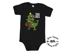 Load image into Gallery viewer, Tree Rex Dinosaur Christmas Baby, Toddler, Youth
